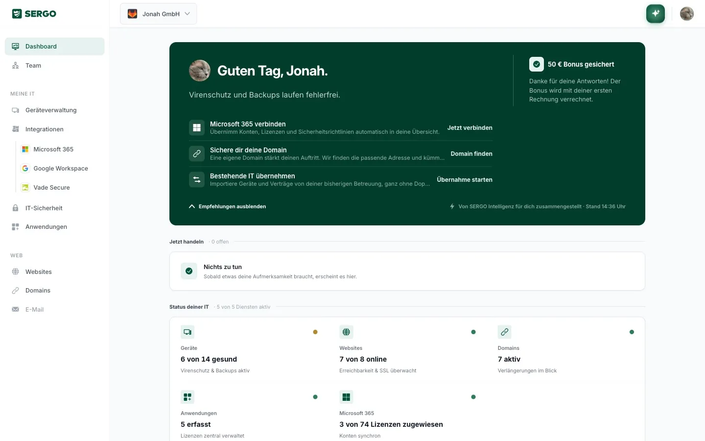 SERGO Portal – SERGO Intelligenz