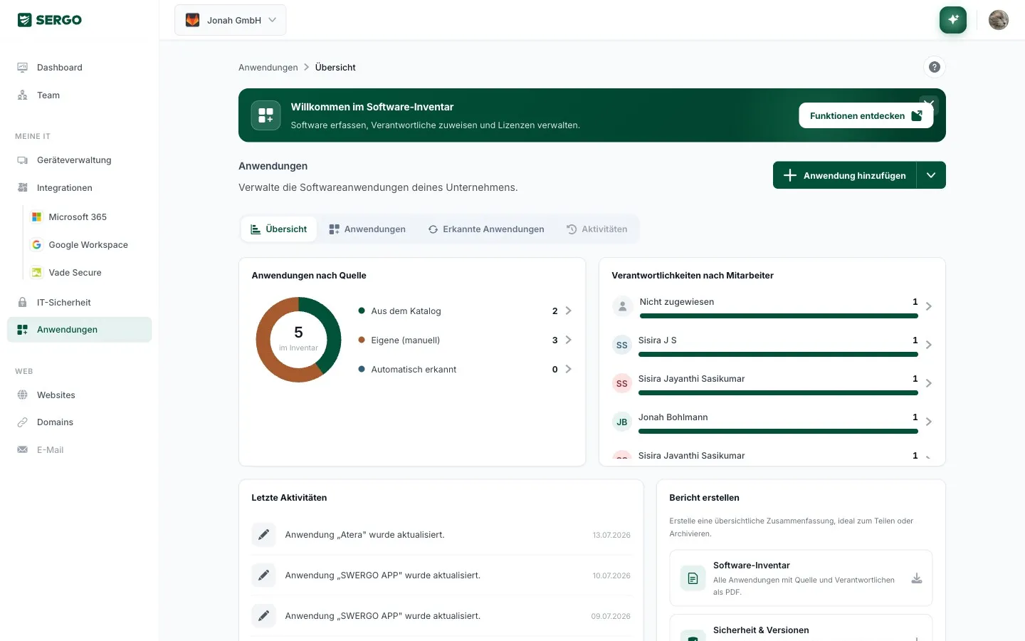 SERGO Portal – Sicherheit & Anwendungen
