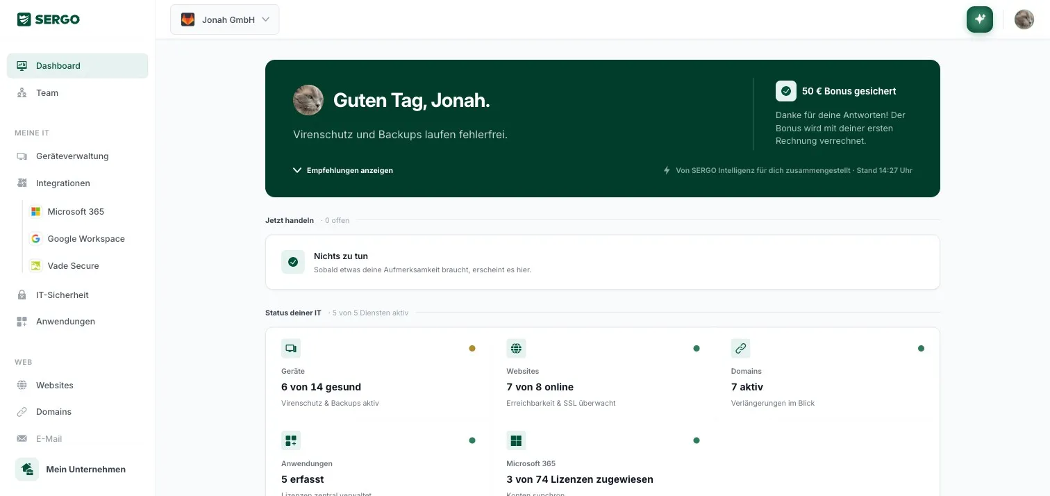 SERGO Portal – Monitoring