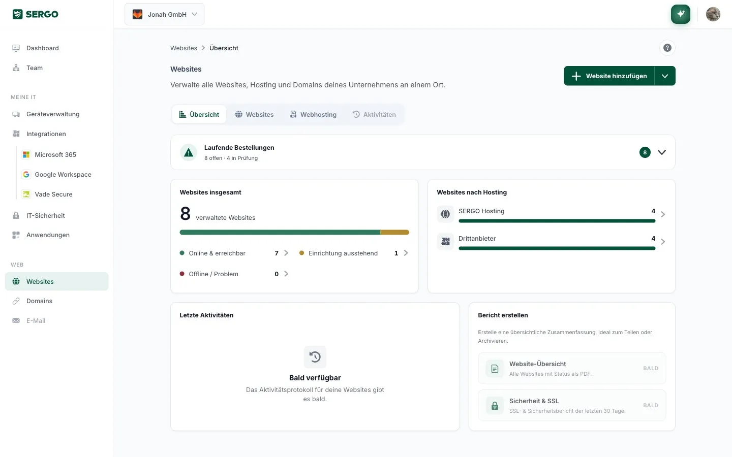 SERGO Portal – Websites & Domains